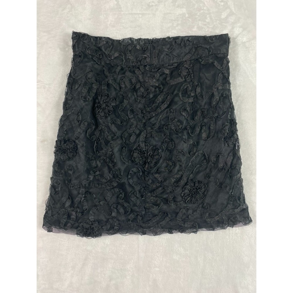 Twelve by Twelve Mini Skirt Women Sz L Black Lace Overlay Whimsygoth Dark Fairy